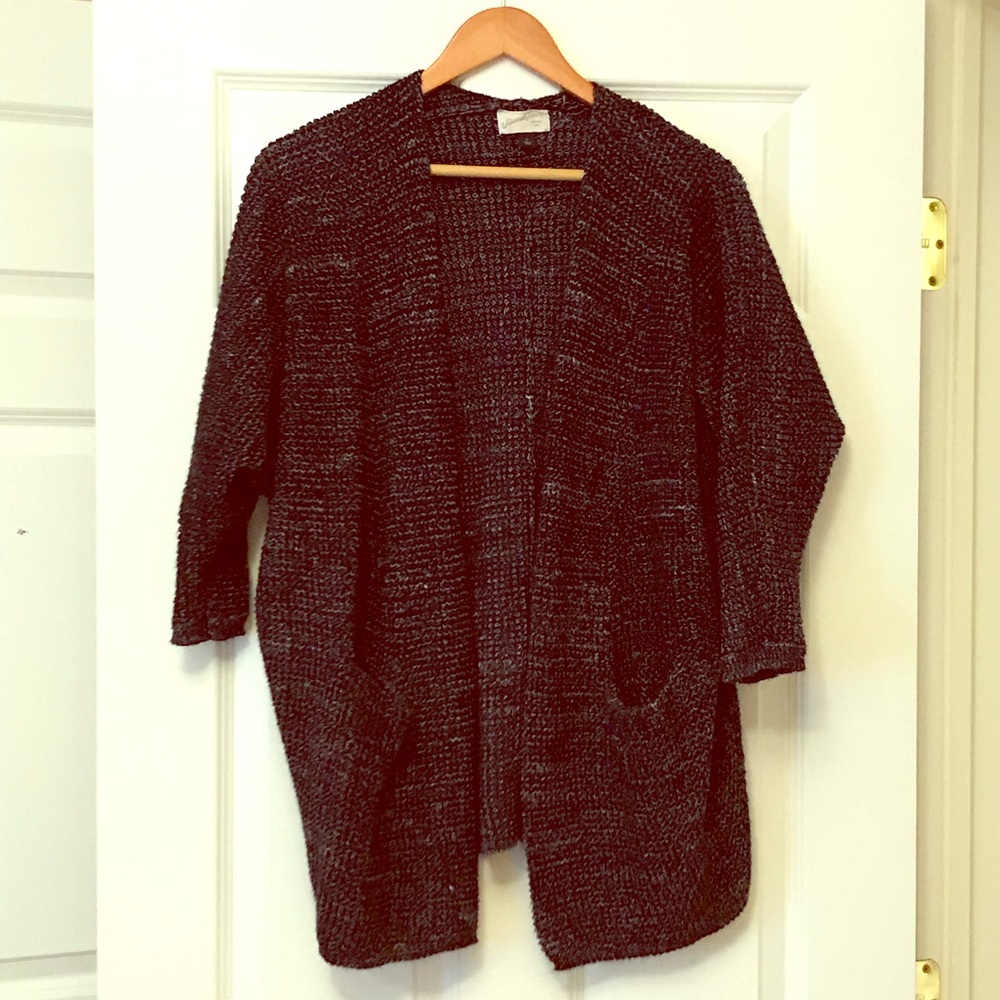 Dark blue marled cardigan